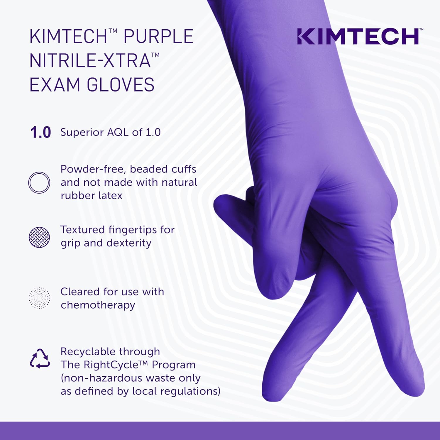 Kimtech Purple Nitrile-Xtra Exam Gloves 50Box