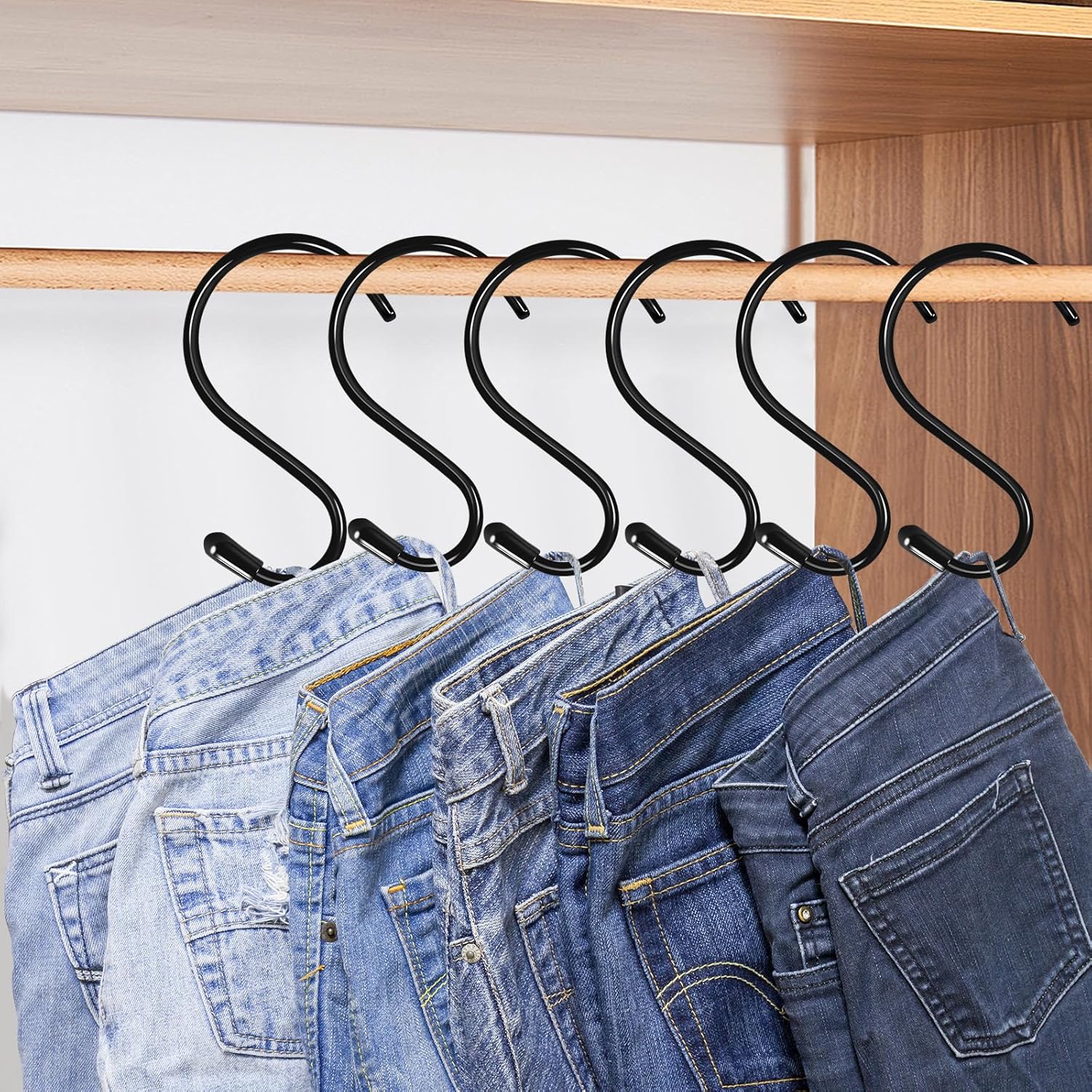 12 Pack 4 Inch Heavy Duty S Hooks Black