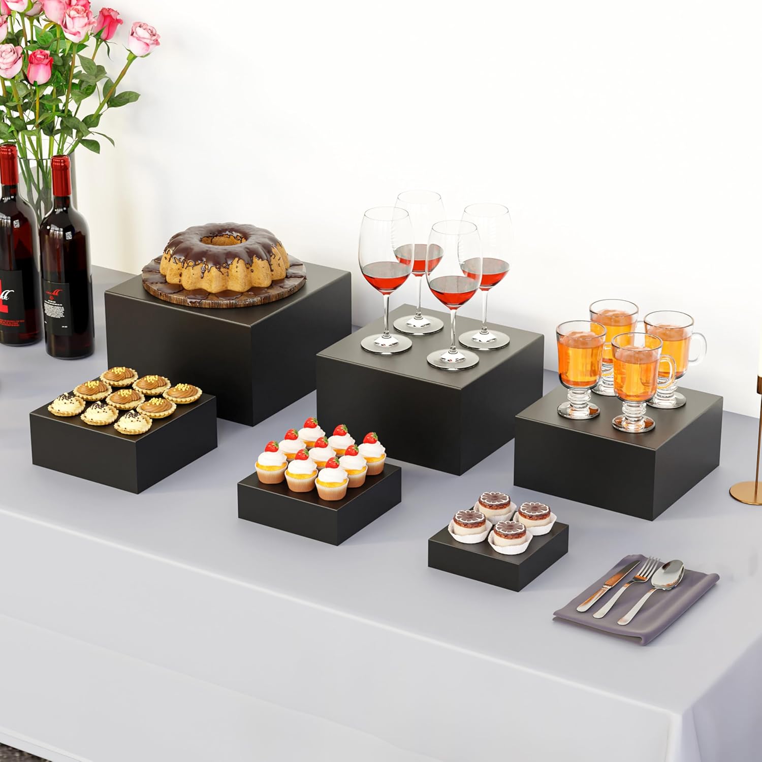 ihomecooker Metal Buffet Risers 6PCS Display Stand
