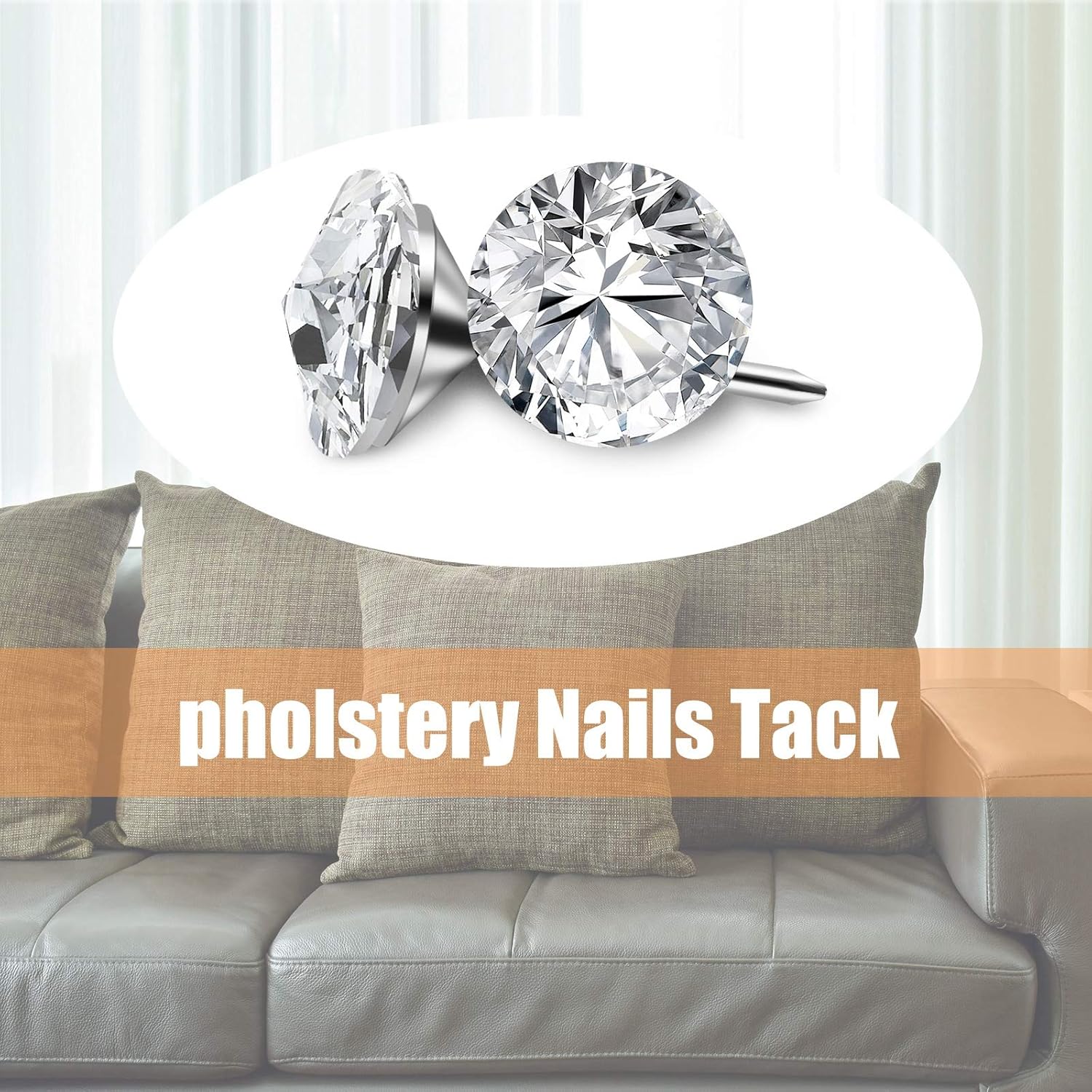 30 Piece Crystal Upholstery Tacks for Furniture Decorations