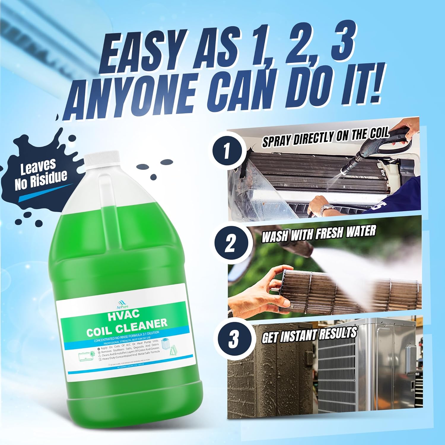 Air Pure Shop AC Evaporator Coil Cleaner 1 Gallon