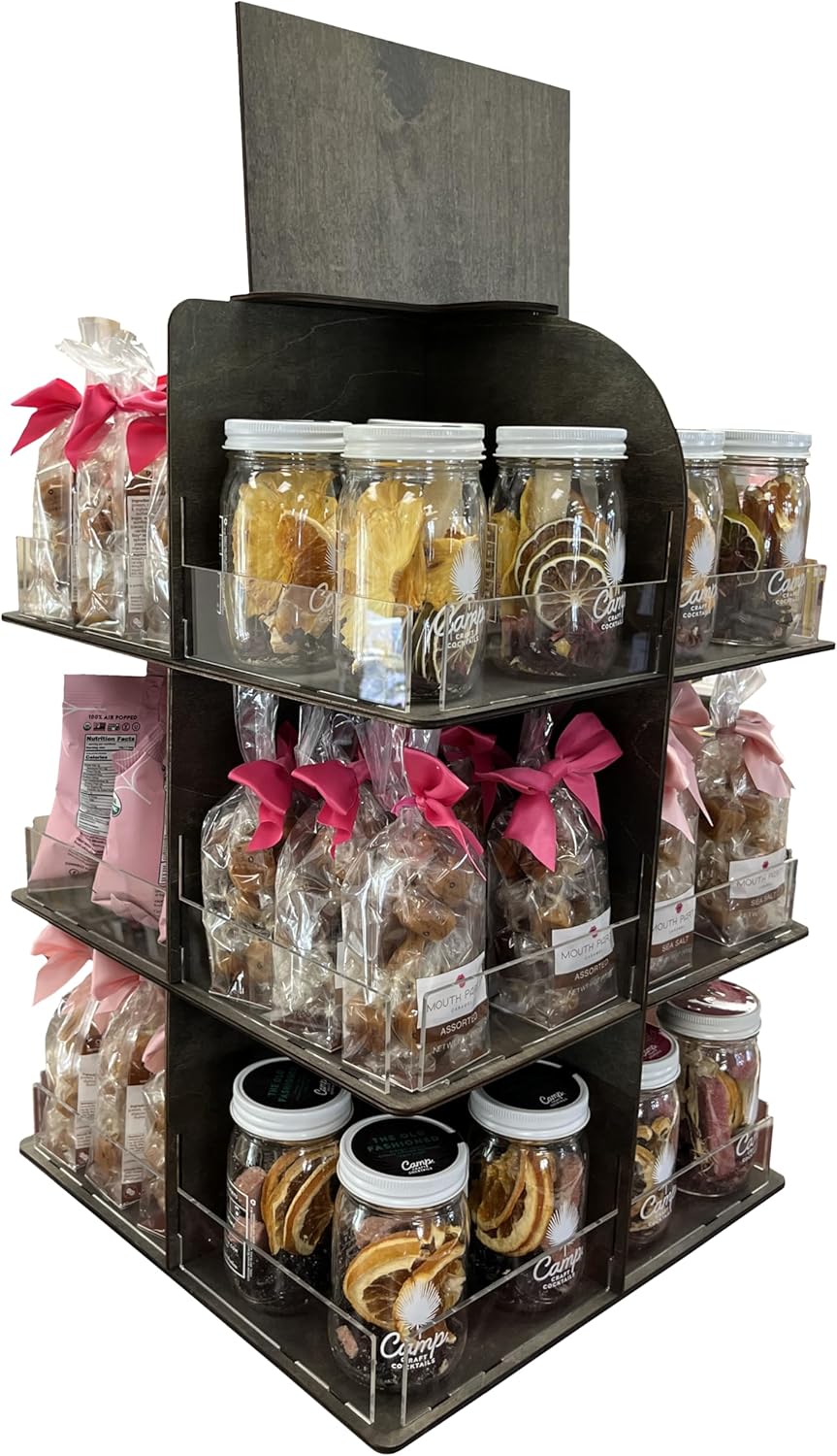 Versatile 4-Sided Rotating Display Stand - Black