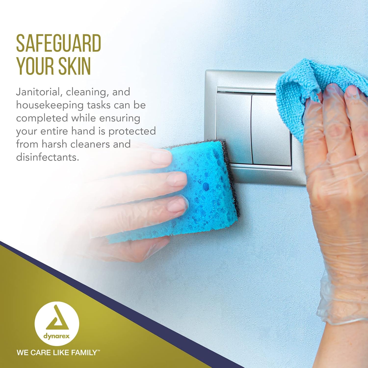 Dynarex Safe-Touch Vinyl Exam Gloves X-Large 1 Case