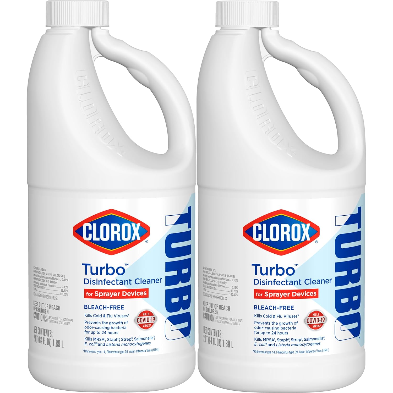 Clorox Turbo Disinfectant Cleaner 64 Fluid Ounces Pack of 2