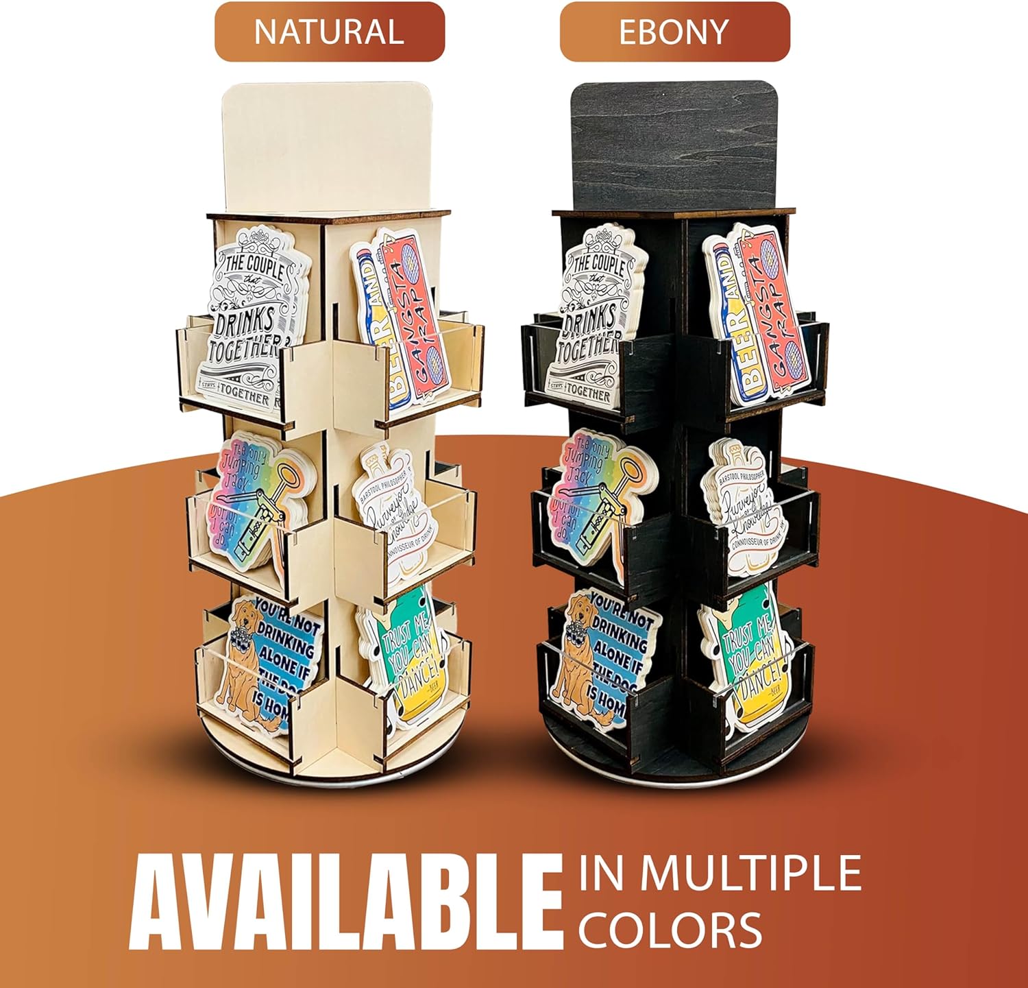 3 Tier Rotating Display Stand with 4-Sided Base