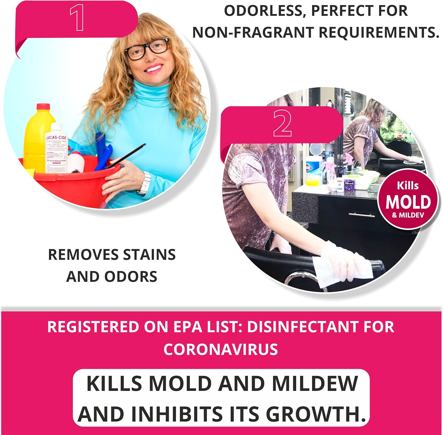 LUCAS-CIDE Pink Disinfectant Surface Sanitizer 16 oz
