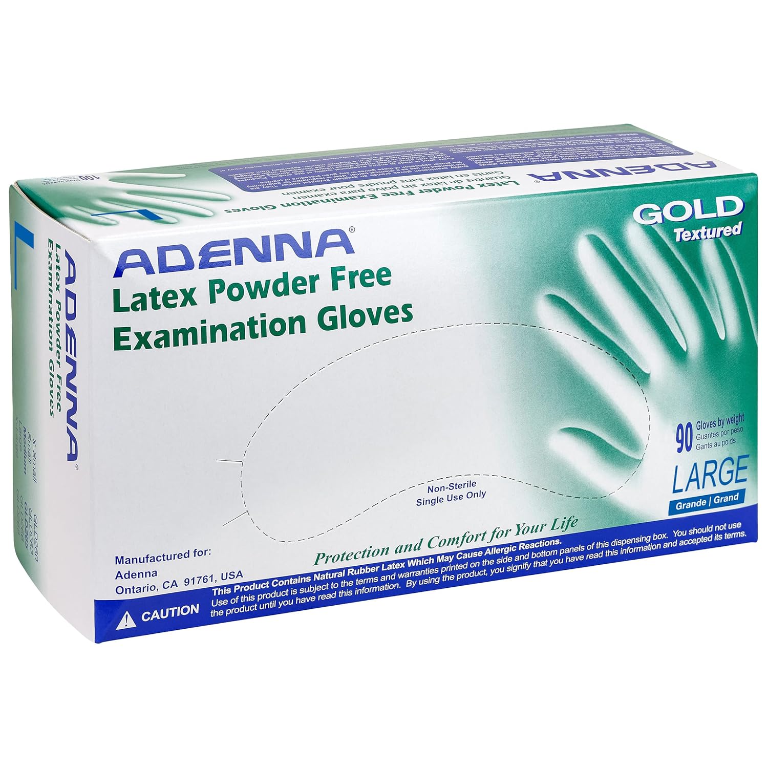 Adenna GOLD Disposable Latex Gloves 6 Mil Pack of 100