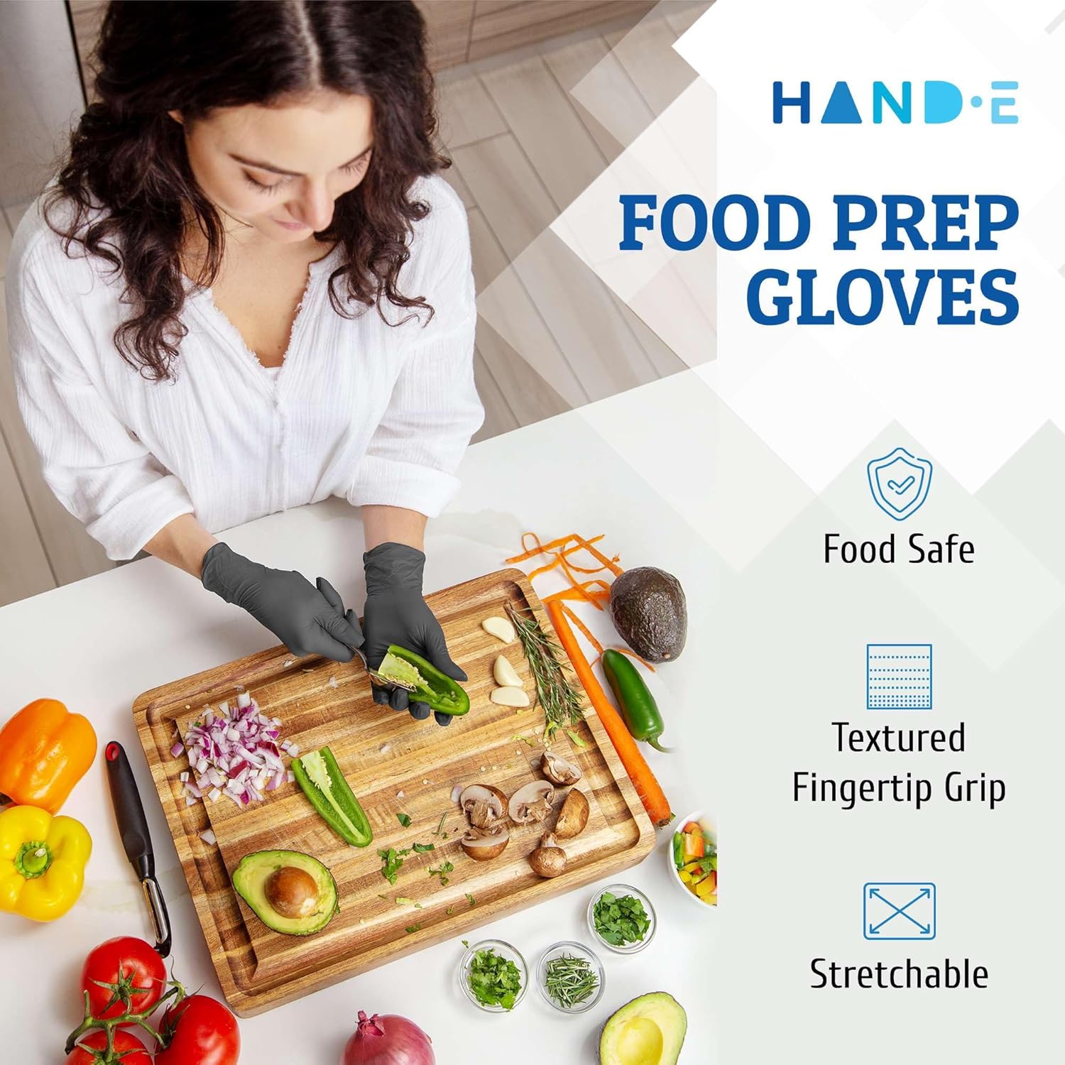 Hand-E Touch Disposable Grey Nitrile Gloves 100 Count