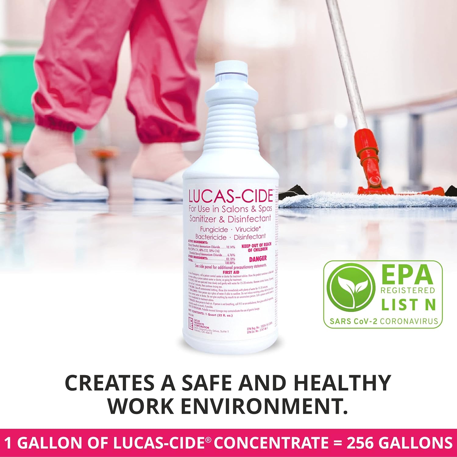 LUCAS-CIDE Salon and Spa Disinfectant 32 Fl Oz