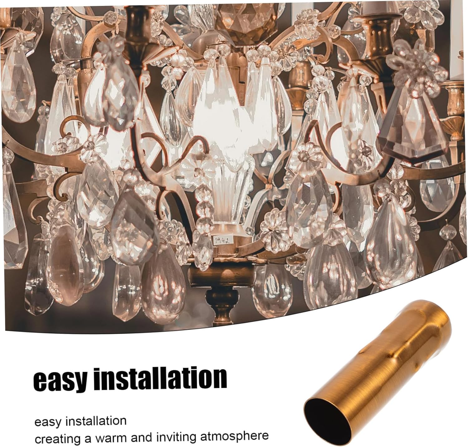 WHAMVOX E14 Lamp Holder Candle Light Sleeve 6pc Vintage Crystal Chandelier Accessory