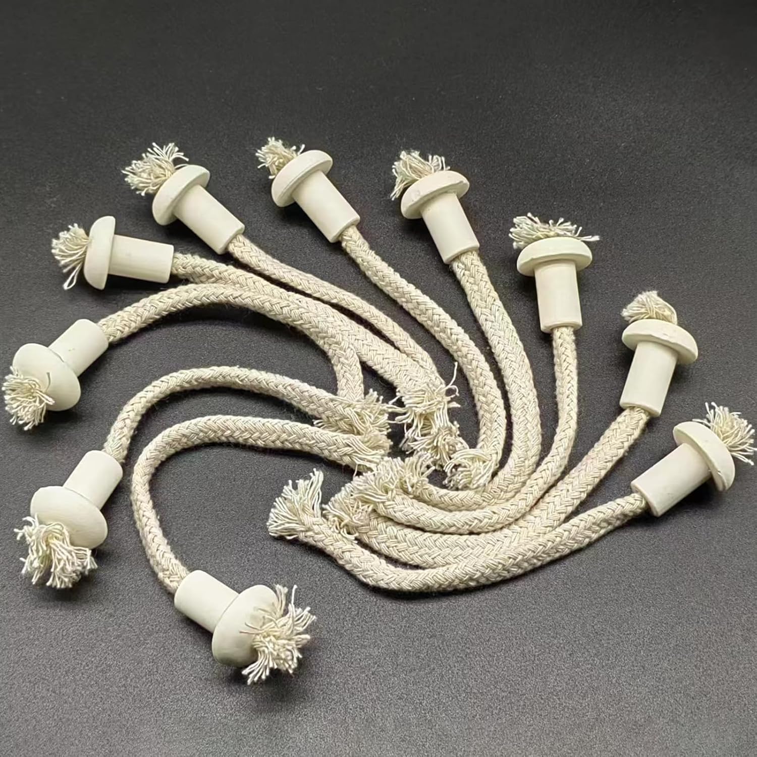 10 Cotton Wicks with Ceramic Holder for Alcohol Lamp Lab Use