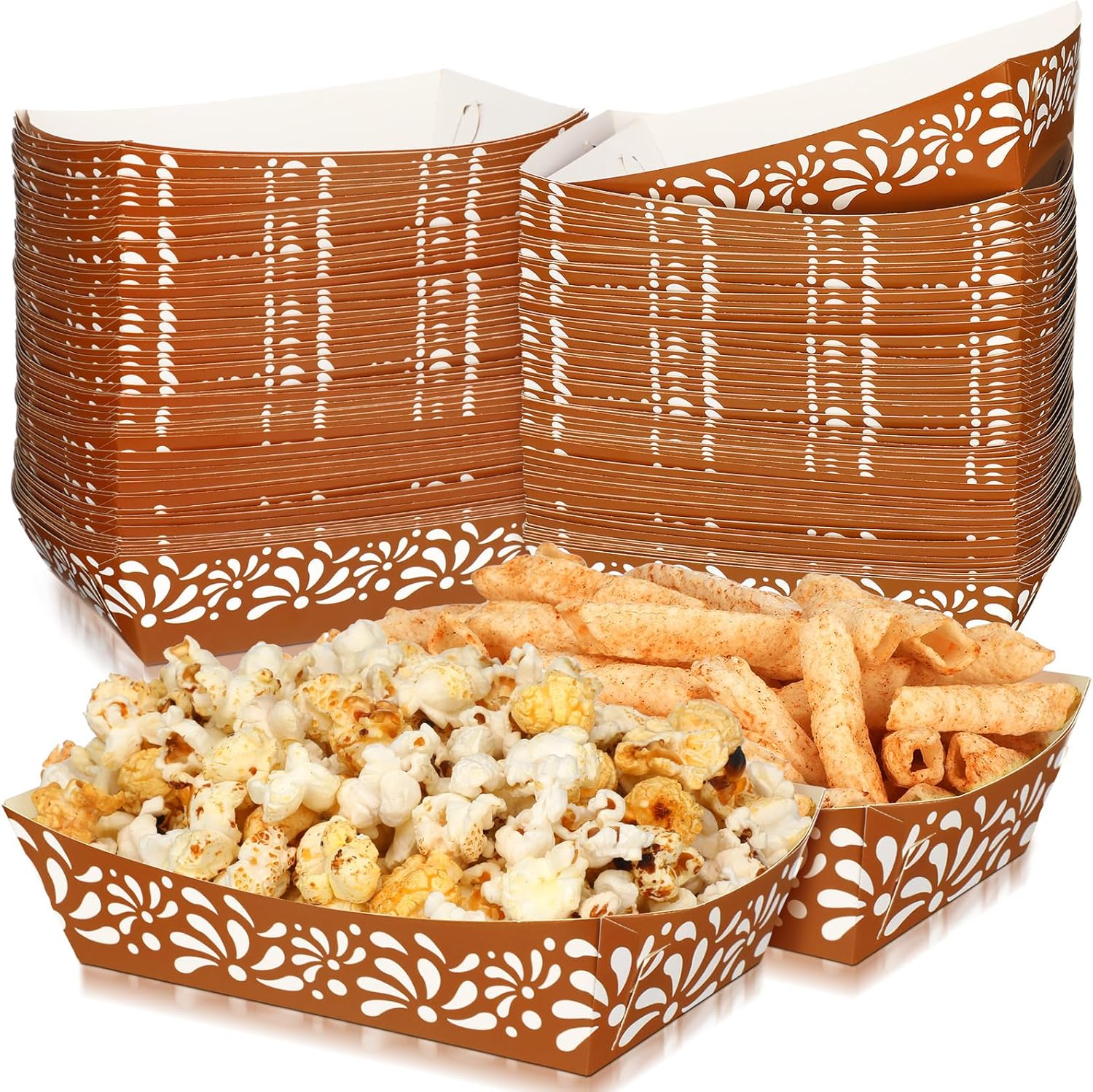Zhehao 100 Pcs Mexican Nacho Snack Trays for Cinco de Mayo Parties