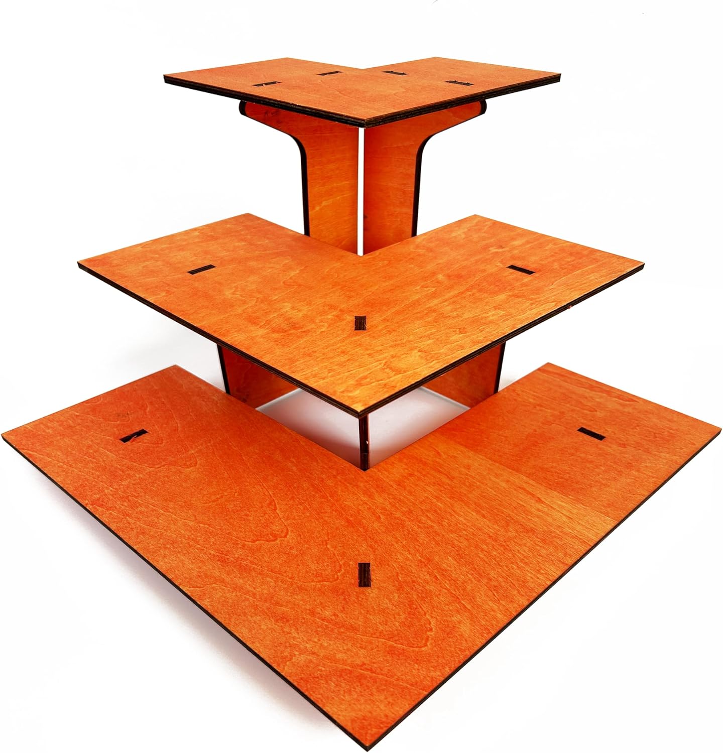 3-Tier Corner Retail Display Stand with Shelves Orange