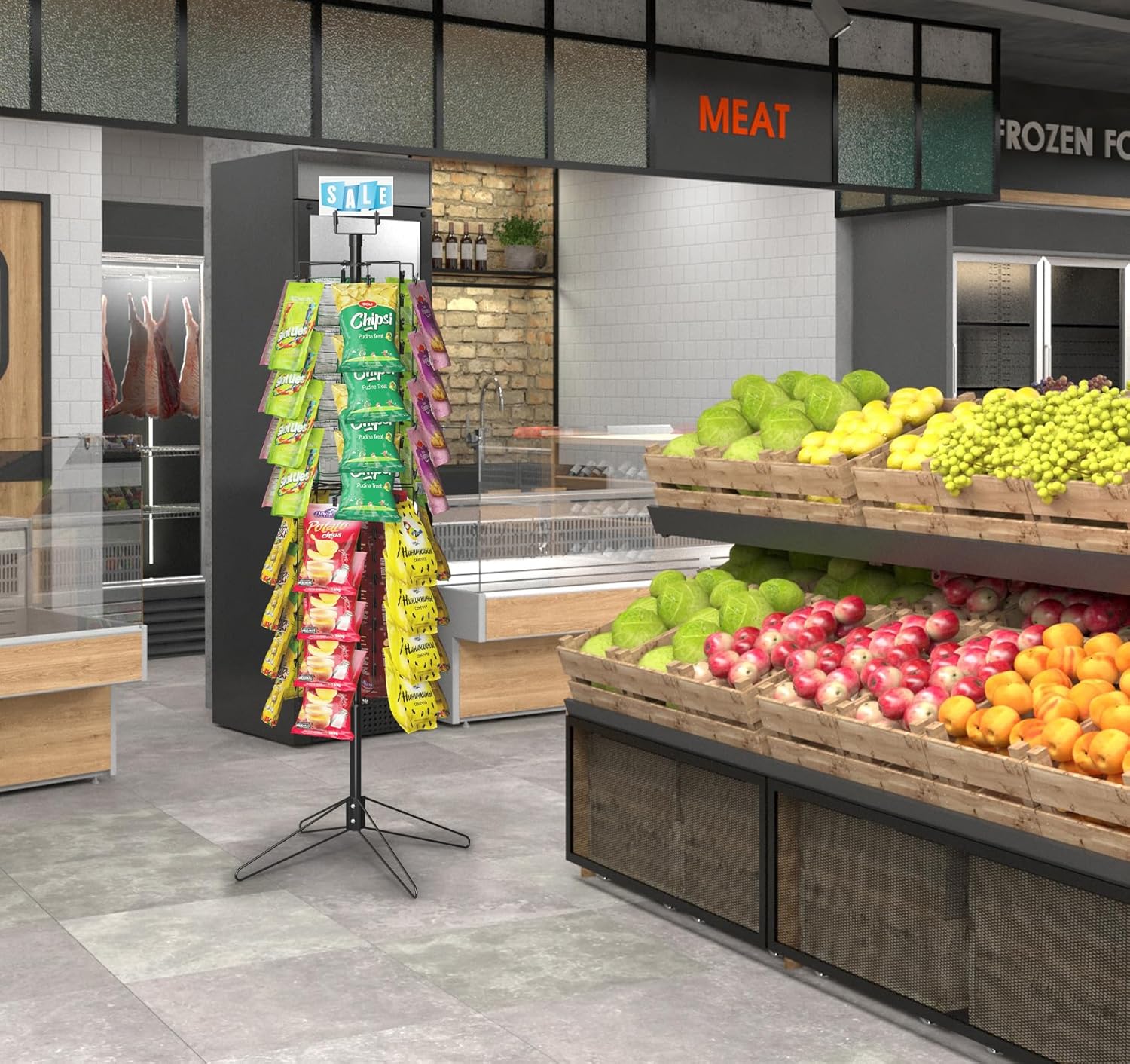 Lesolar Rotating Snack Display Stand with Sign Holder