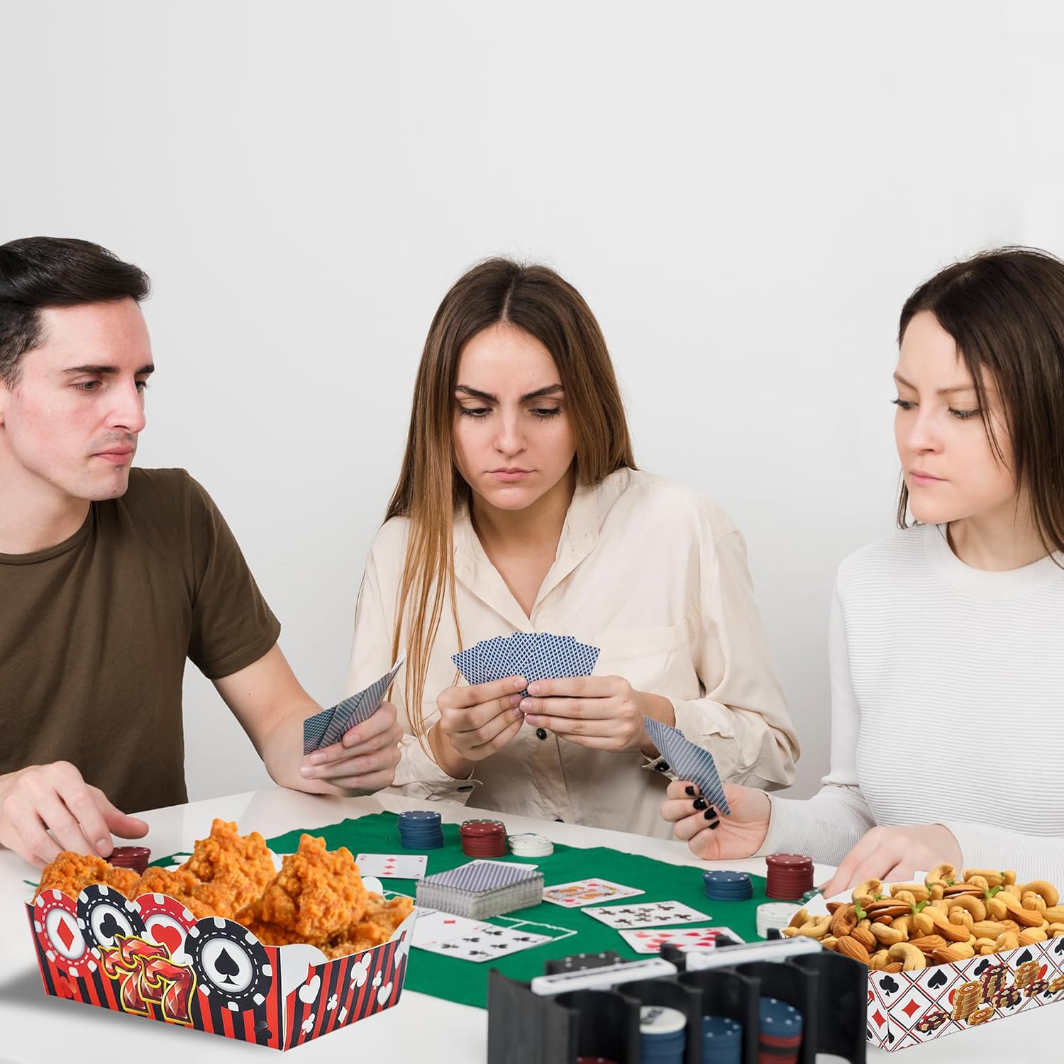 24 Pcs Casino Themed Serving Trays for Parties