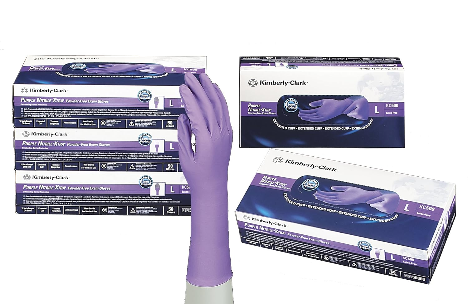 Kimberly-Clark Purple Nitrile Xtra Exam Gloves Large Bx50