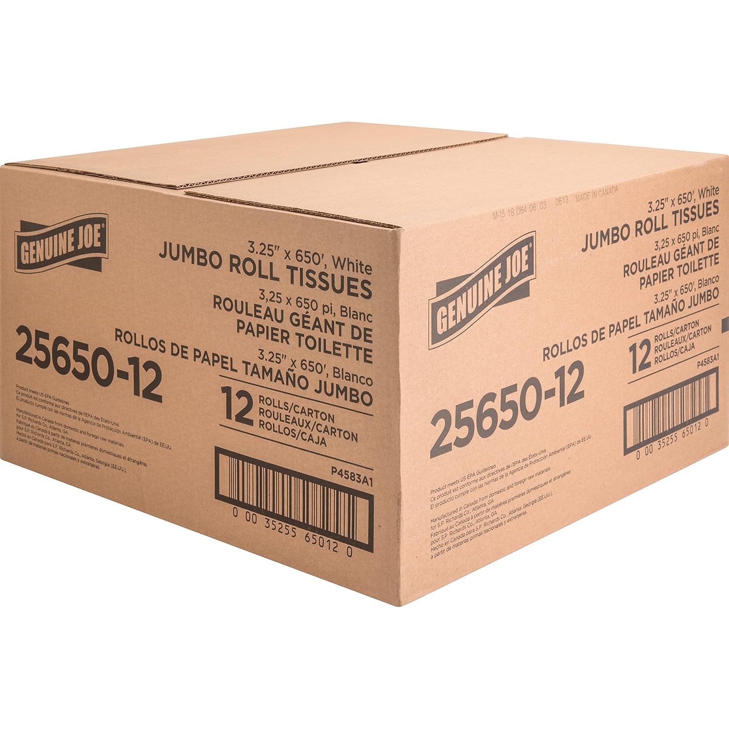 Genuine Joe Jumbo Roll Toilet Paper 2-Ply 12 Pack
