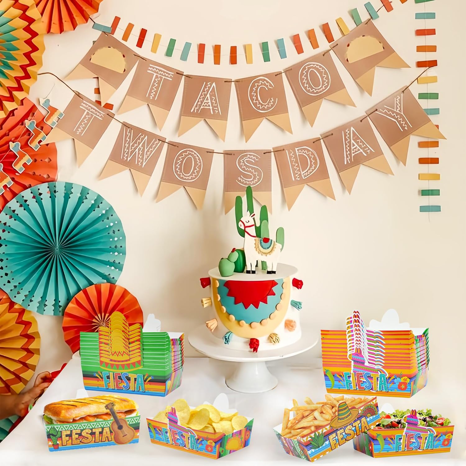 24 Pcs Mexican Theme Disposable Food Trays for Snacks and Parties