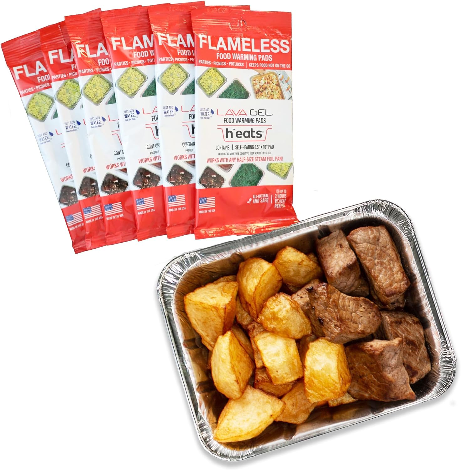 Flameless Food Warming Pads 6 Pack - Safe Efficient Catering Solution