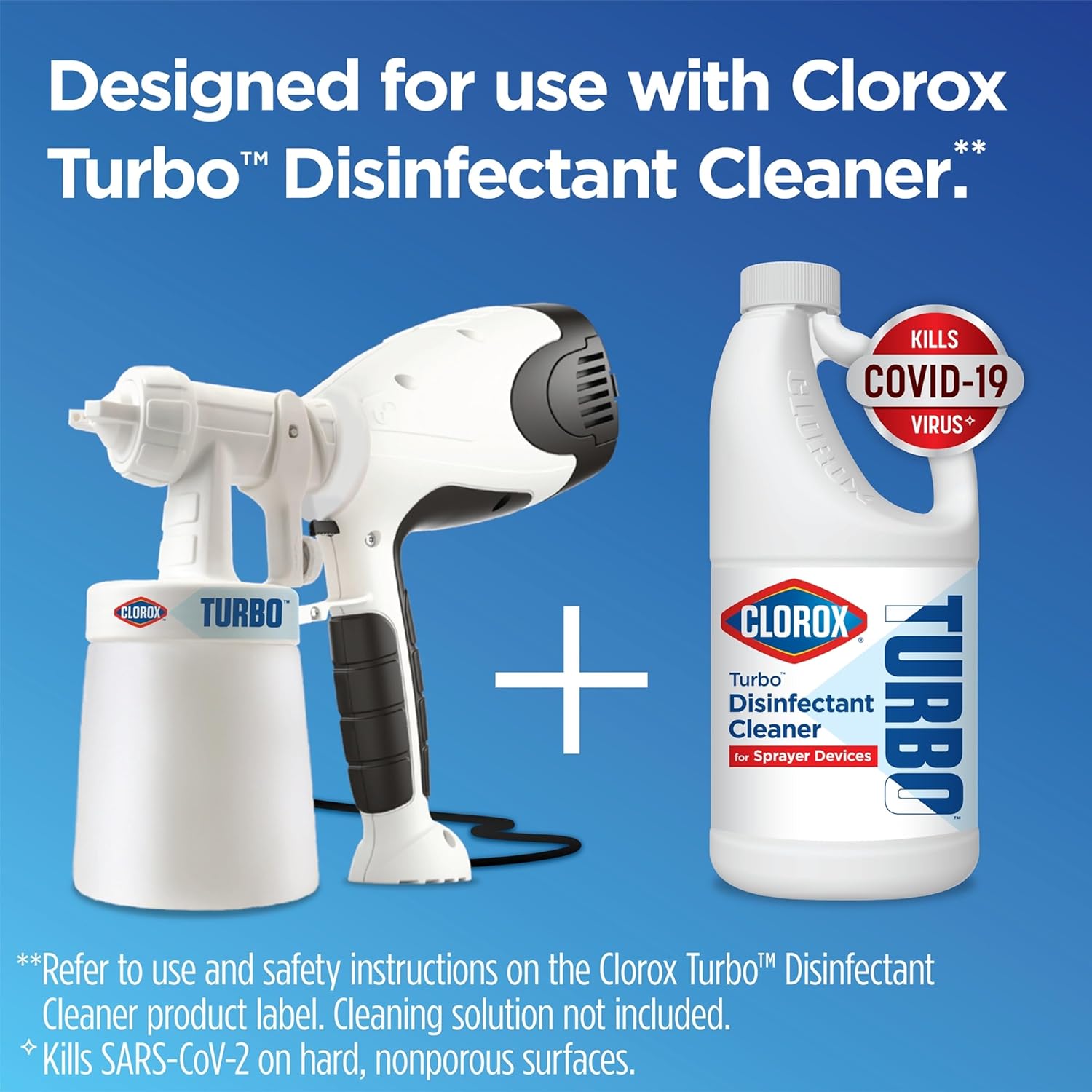 Clorox Turbo Disinfectant Cleaner 64 Fluid Ounces Pack of 2