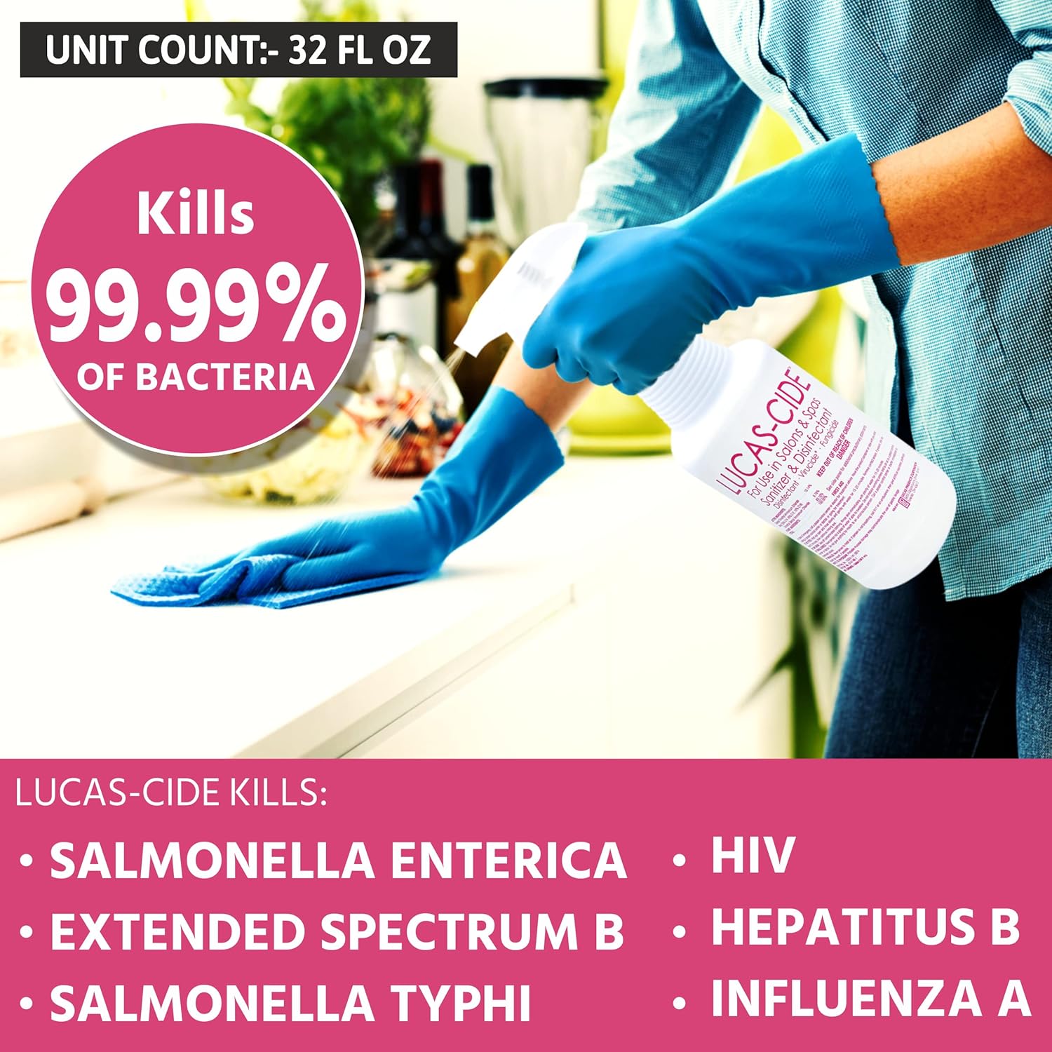 LUCAS-CIDE Pink Disinfectant 1 Gallon Hospital Grade