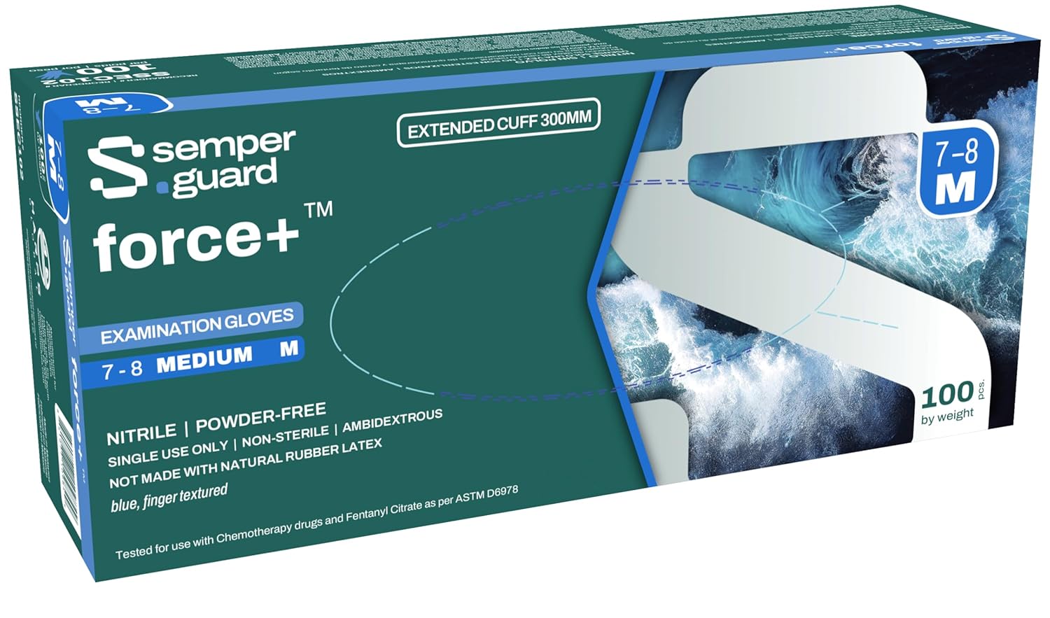 Sempermed SemperForce Black Nitrile Exam Gloves Large Pack