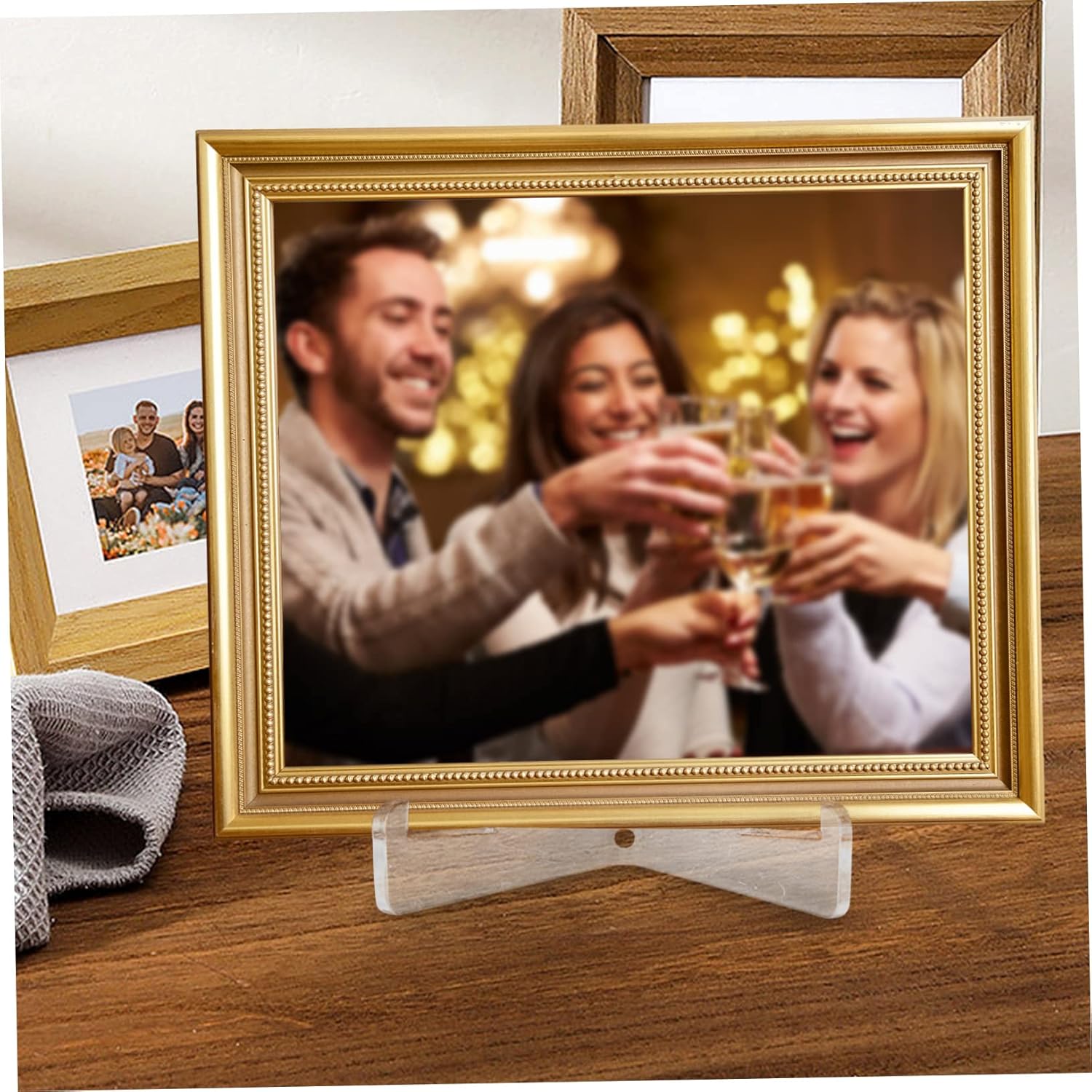 Cabilock 22Pcs Acrylic Easel Stand for Plates Photos Artworks Home Decor Display