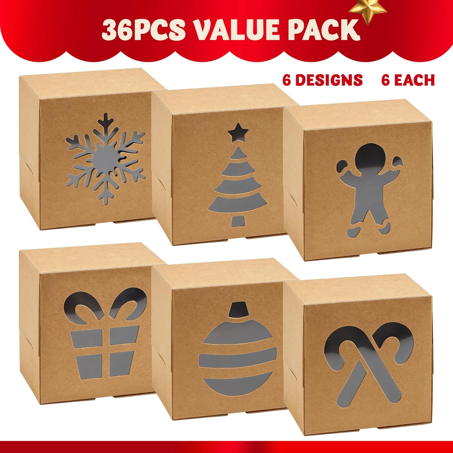 JOYIN 36 Piece Christmas Cookie Box Set