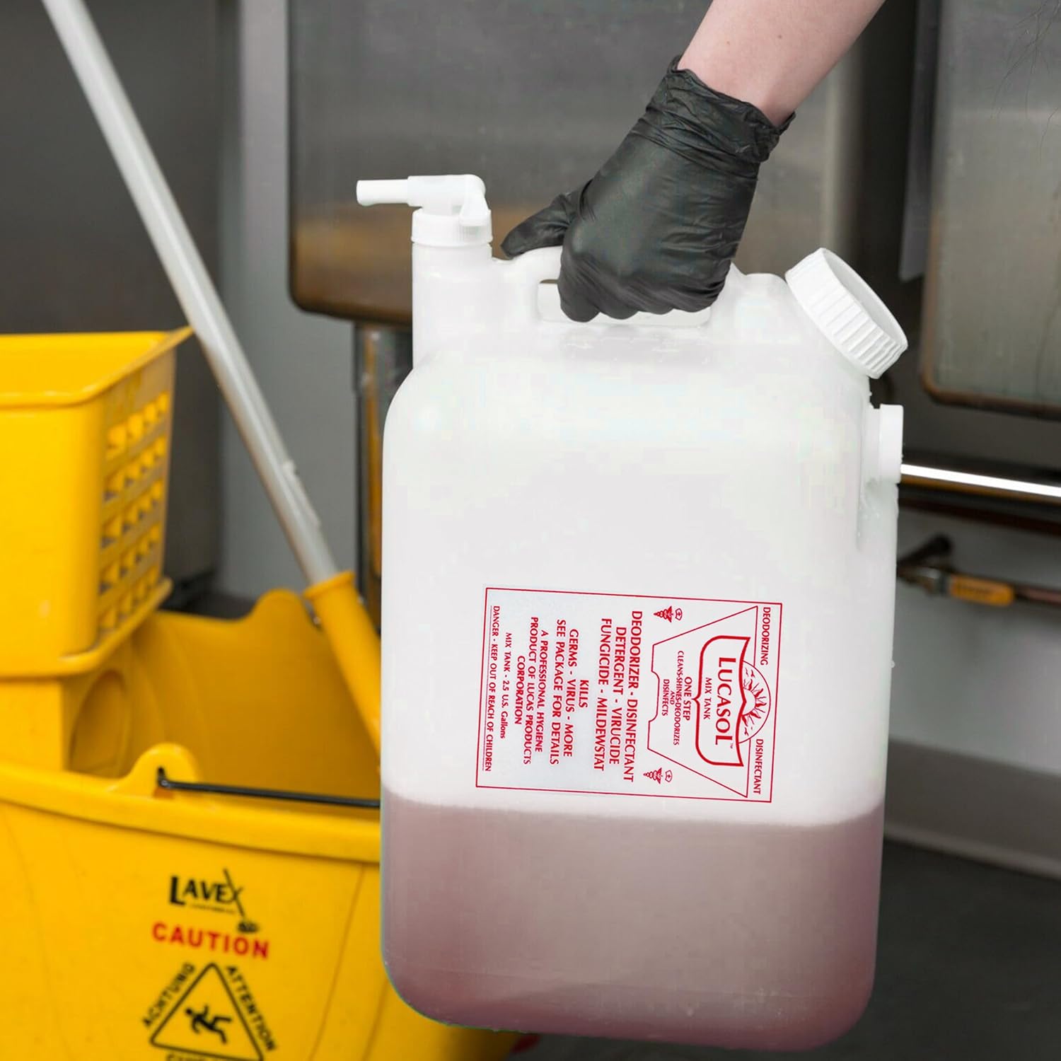 Lucasol 25 Gallon Chemical Dispenser Disinfectant Mix Tank