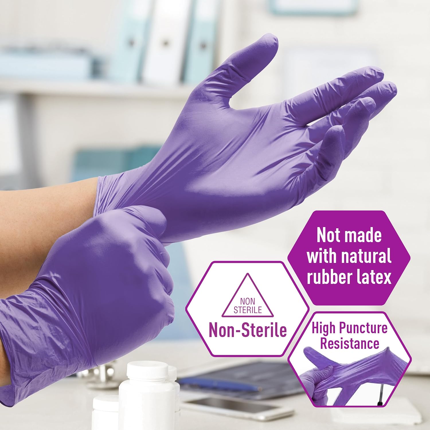 MedPride Powder-Free Nitrile Exam Gloves Large 100 Count Pack of 10
