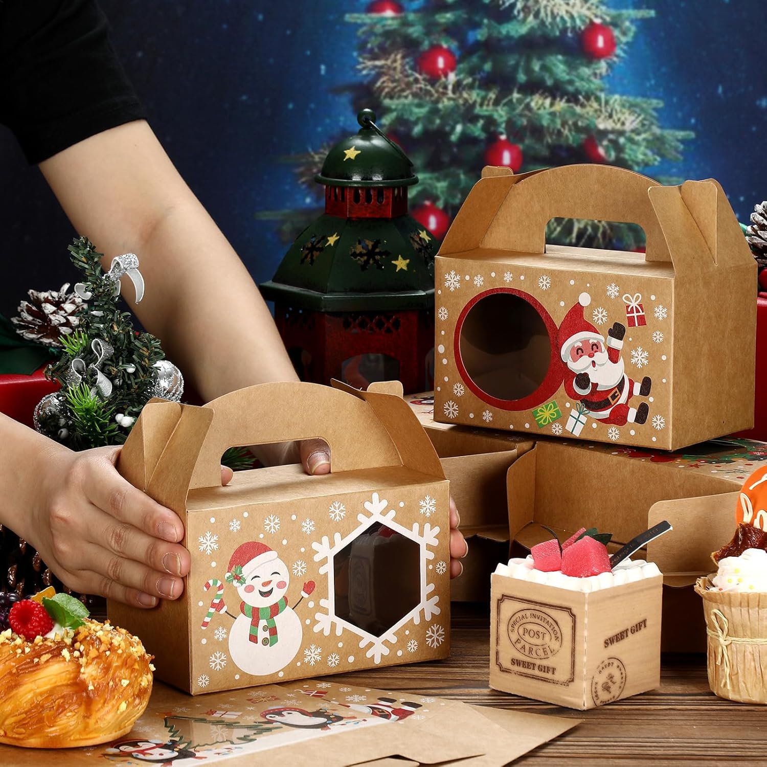 Fulmoon 24 Pcs Christmas Gift Boxes with Window