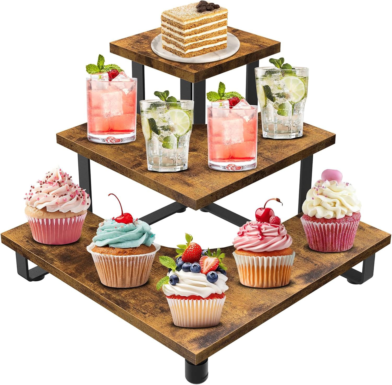 ELITEROO 3 Tier Corner Display Shelves Stand
