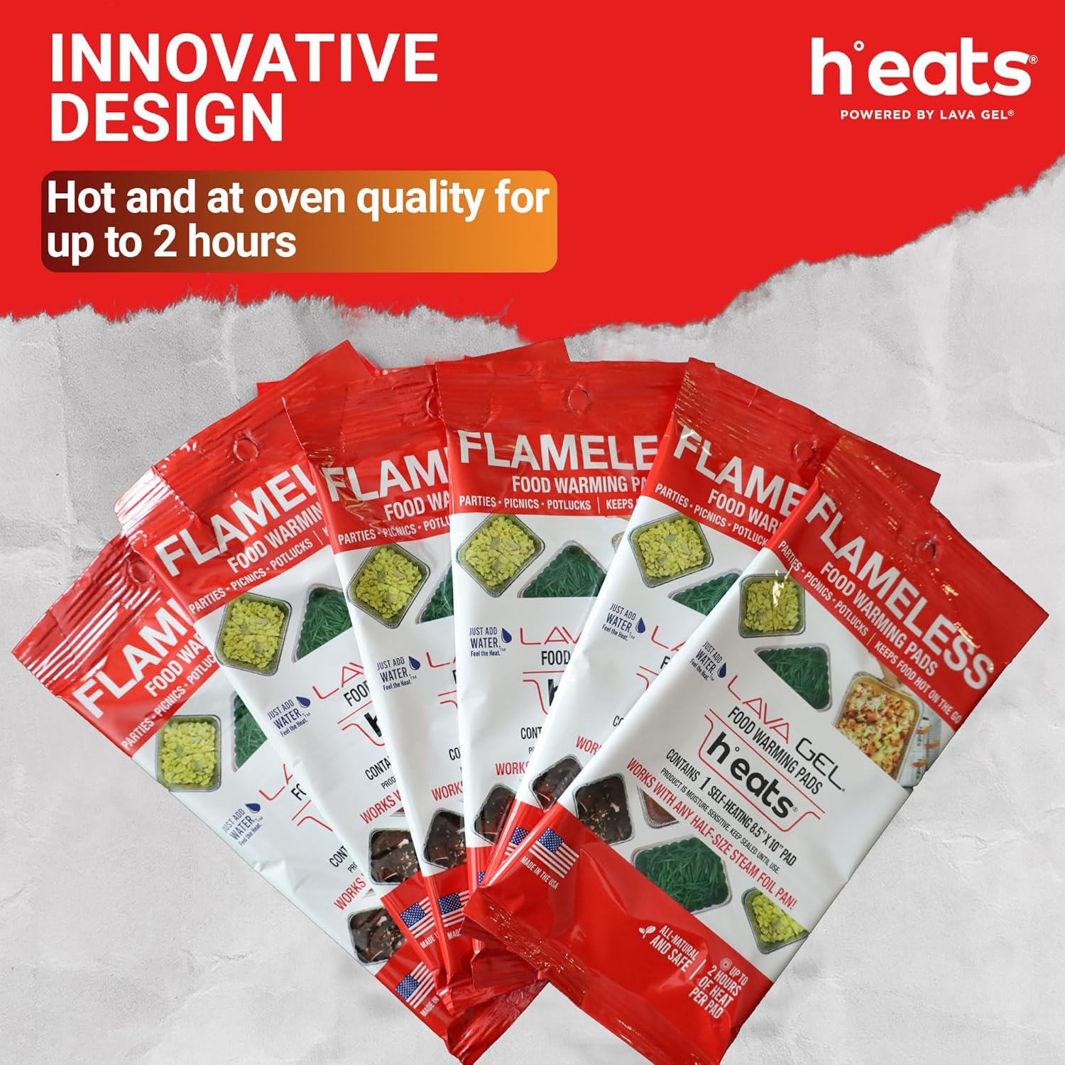 Flameless Food Warming Pads 6 Pack - Safe Efficient Catering Solution