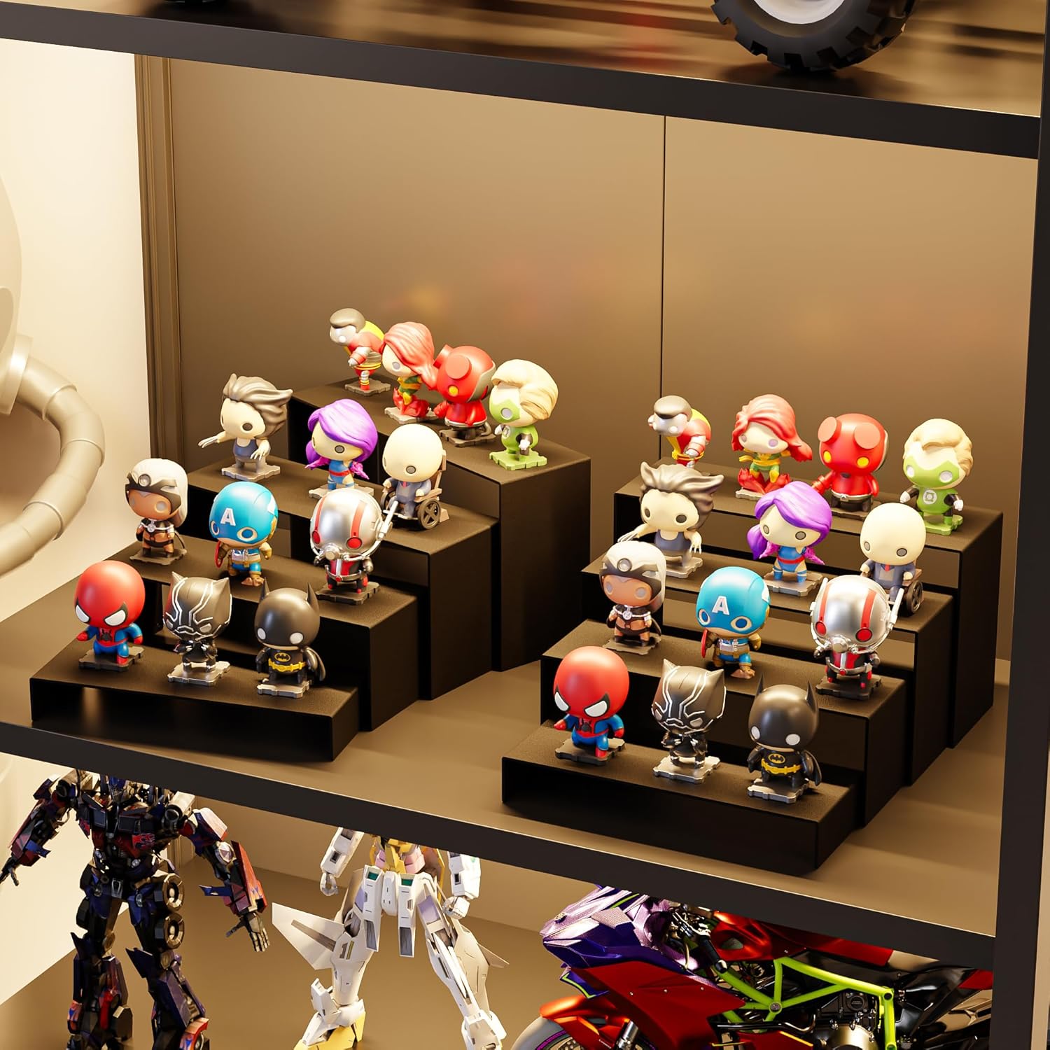 Black Matte Metal Display Stand 8 Pcs 2 Sets