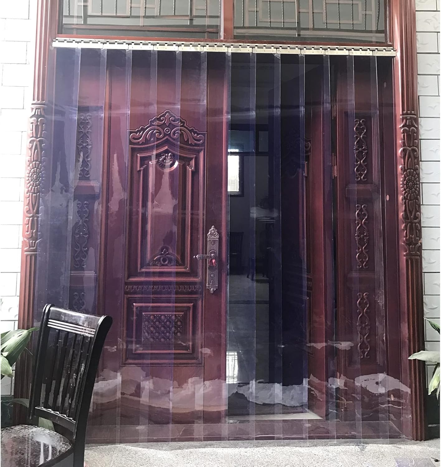 NOSYI Blue PVC Ribbed Strip Curtain 10pcs