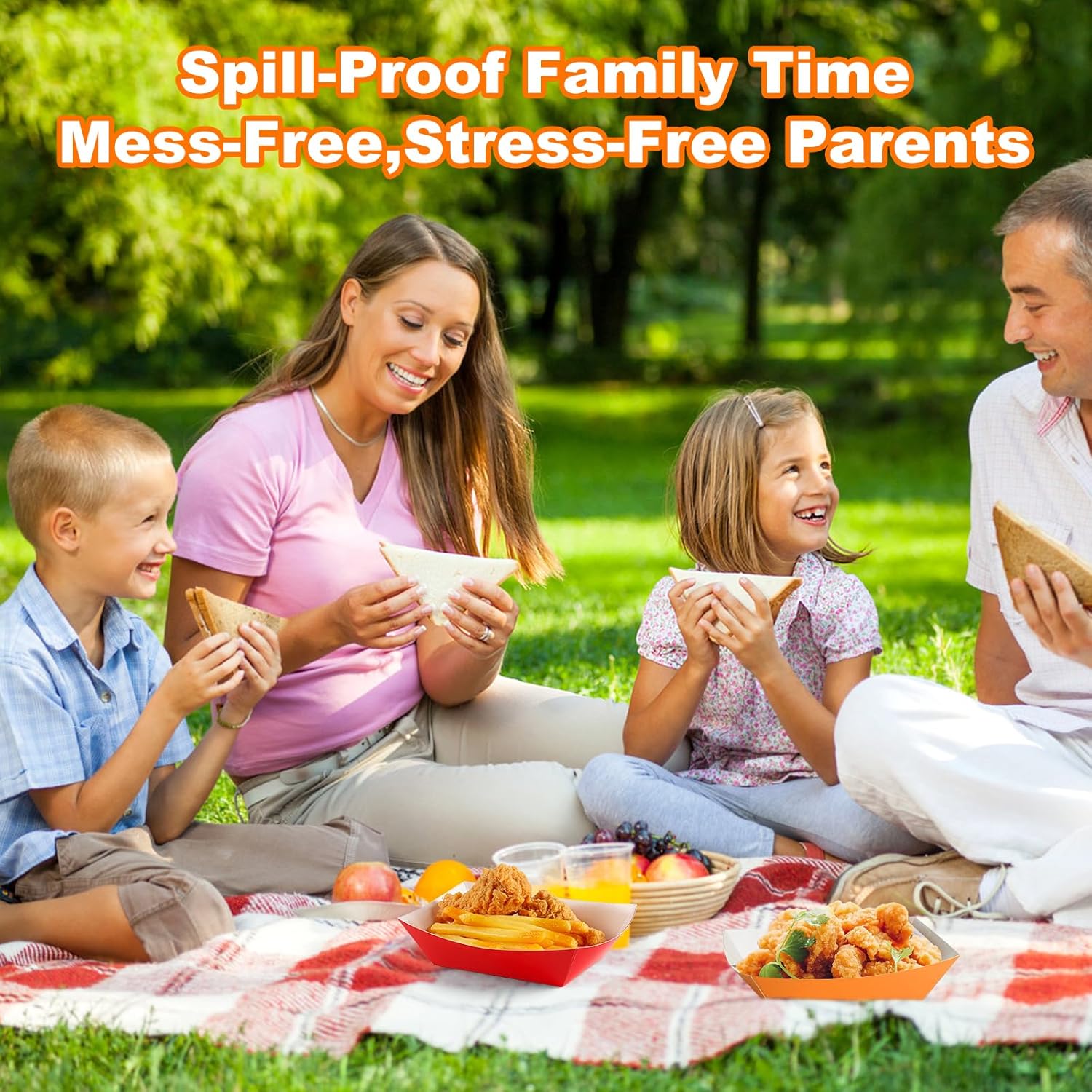 2lb Paper Food Trays 105pcs Multicolor Serving Trays for Fries and Snacks