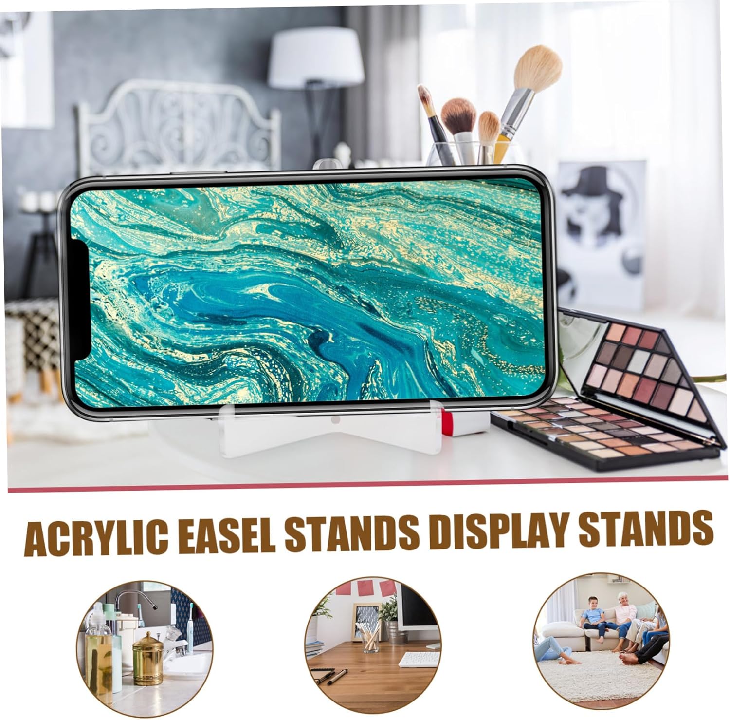 Cabilock 22Pcs Acrylic Easel Stand for Plates Photos Artworks Home Decor Display