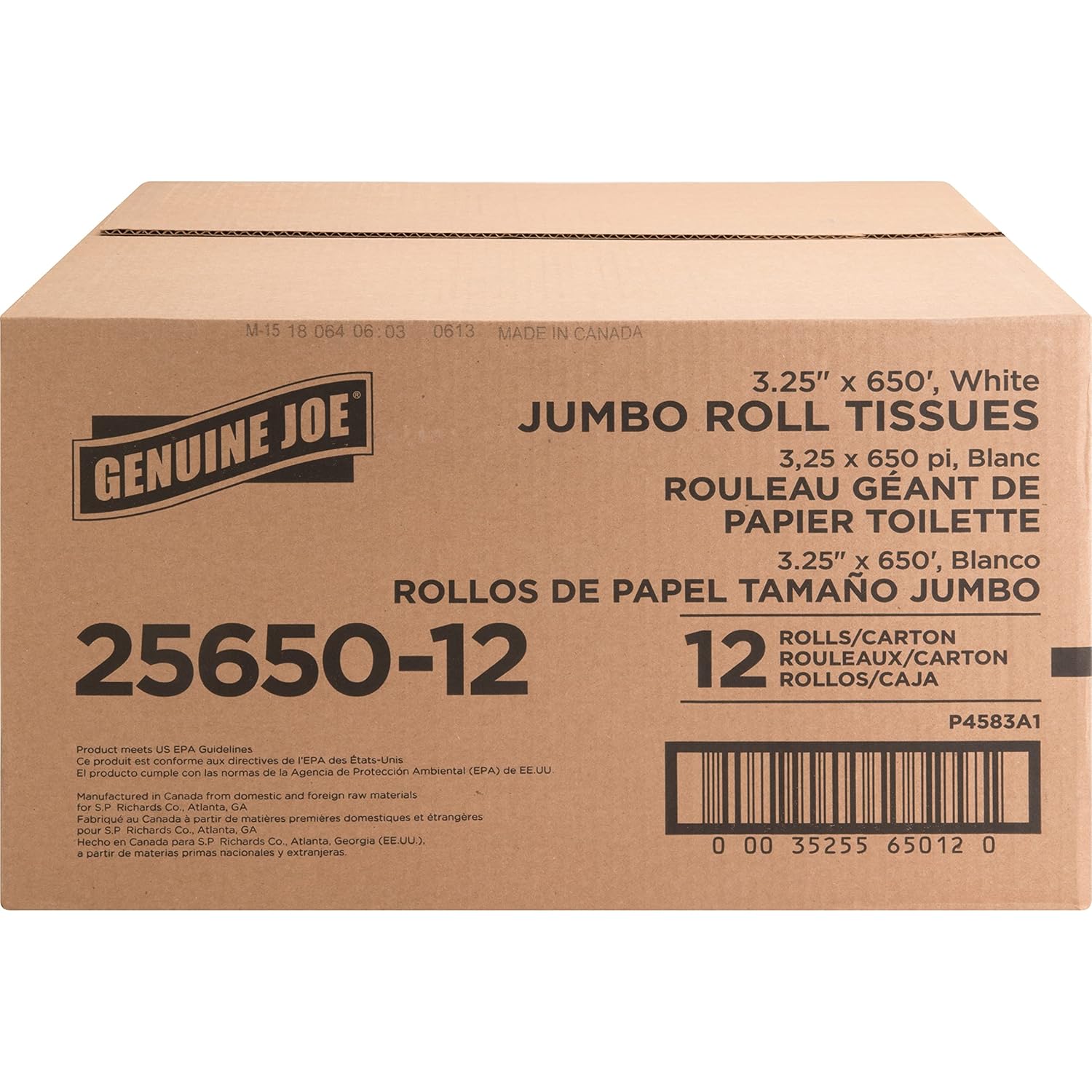Genuine Joe Jumbo Roll Toilet Paper 2-Ply 12 Pack