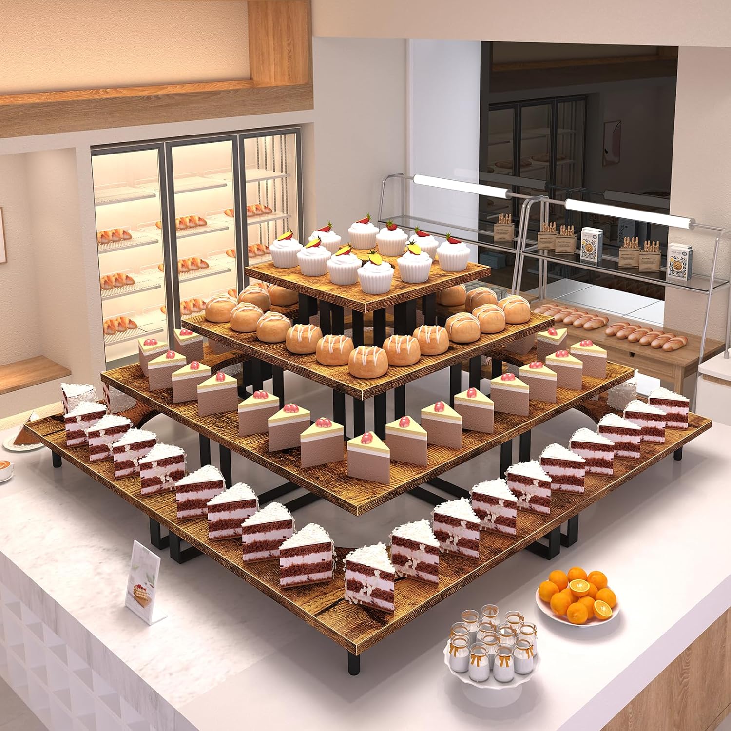 ELITEROO 4 Tier Display Riser Stand for Retail and Home Use