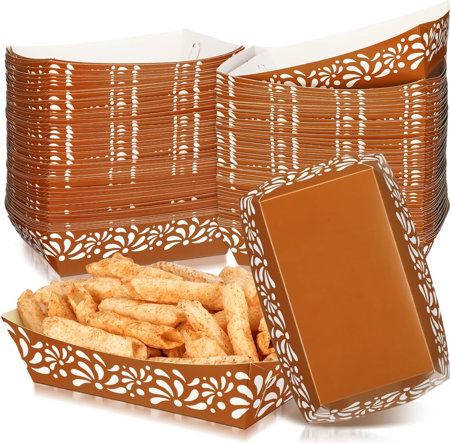 Zhehao 100 Pcs Mexican Nacho Snack Trays for Cinco de Mayo Parties
