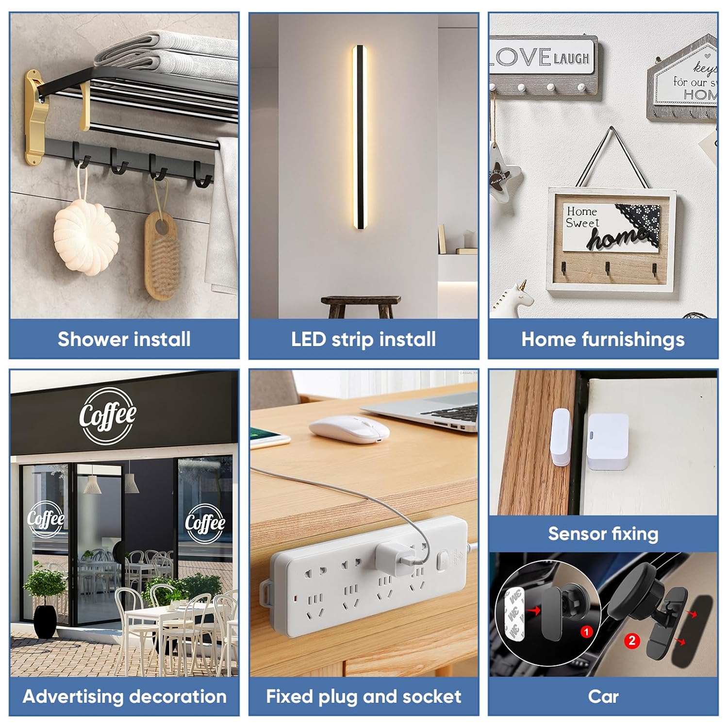 Double Sided Foam Tape for Alarm Sensors and Home Decorations 12in x 165ft