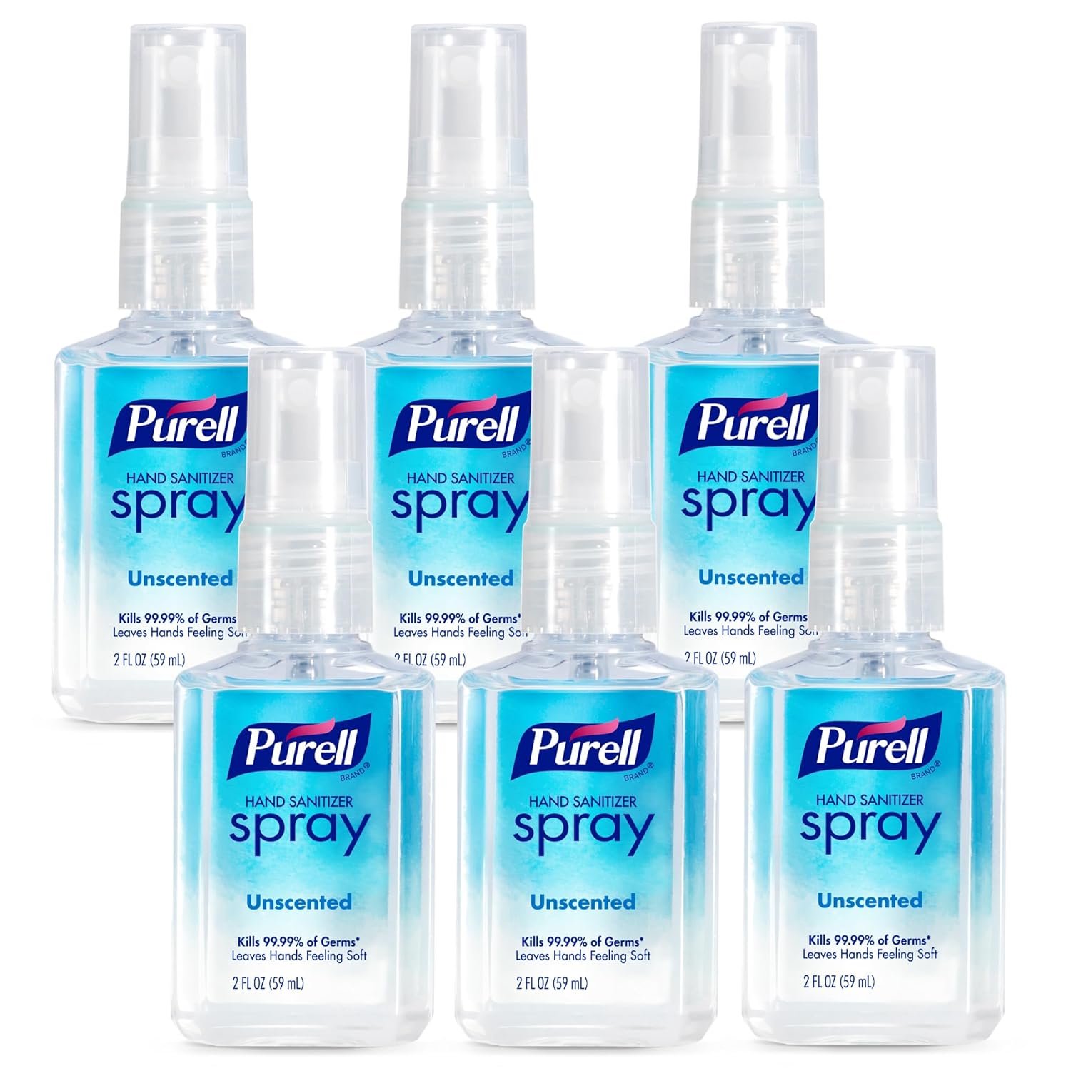 PURELL Advanced Hand Sanitizer Spray 2 fl oz Pack of 6 Unscented