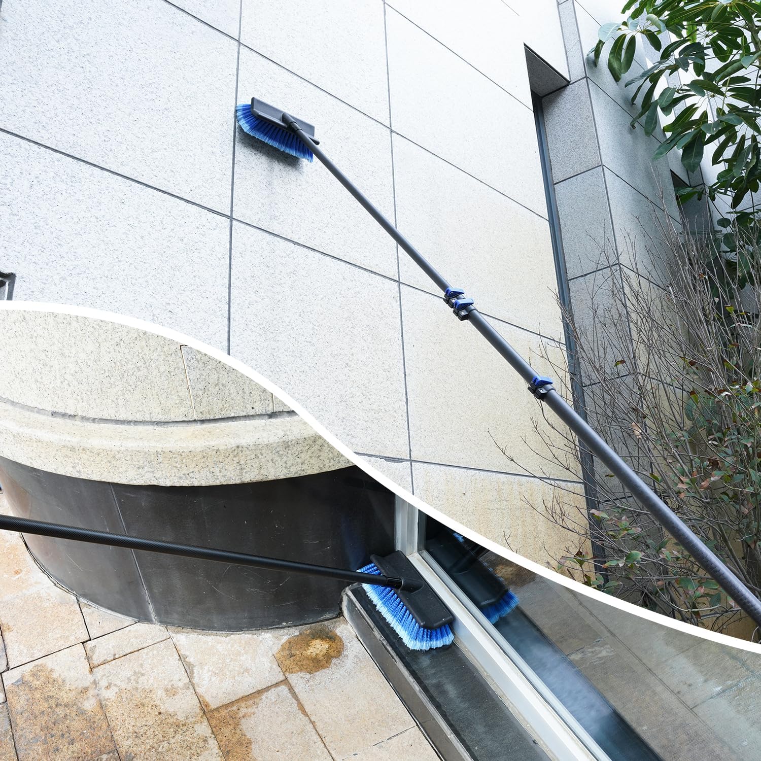 DOBEN 47-24FT Carbon Fiber Telescopic Pole with Car Wash Brush Head
