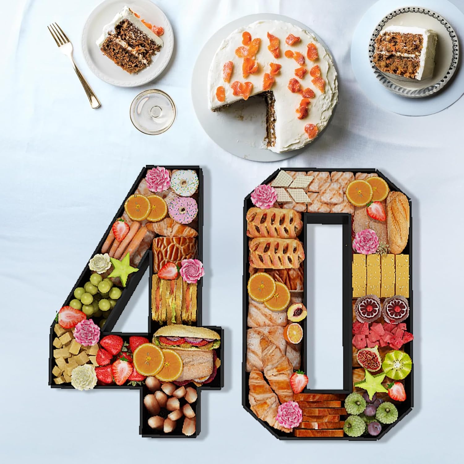 40 Fillable Cardboard Numbers for Birthday Party Decor