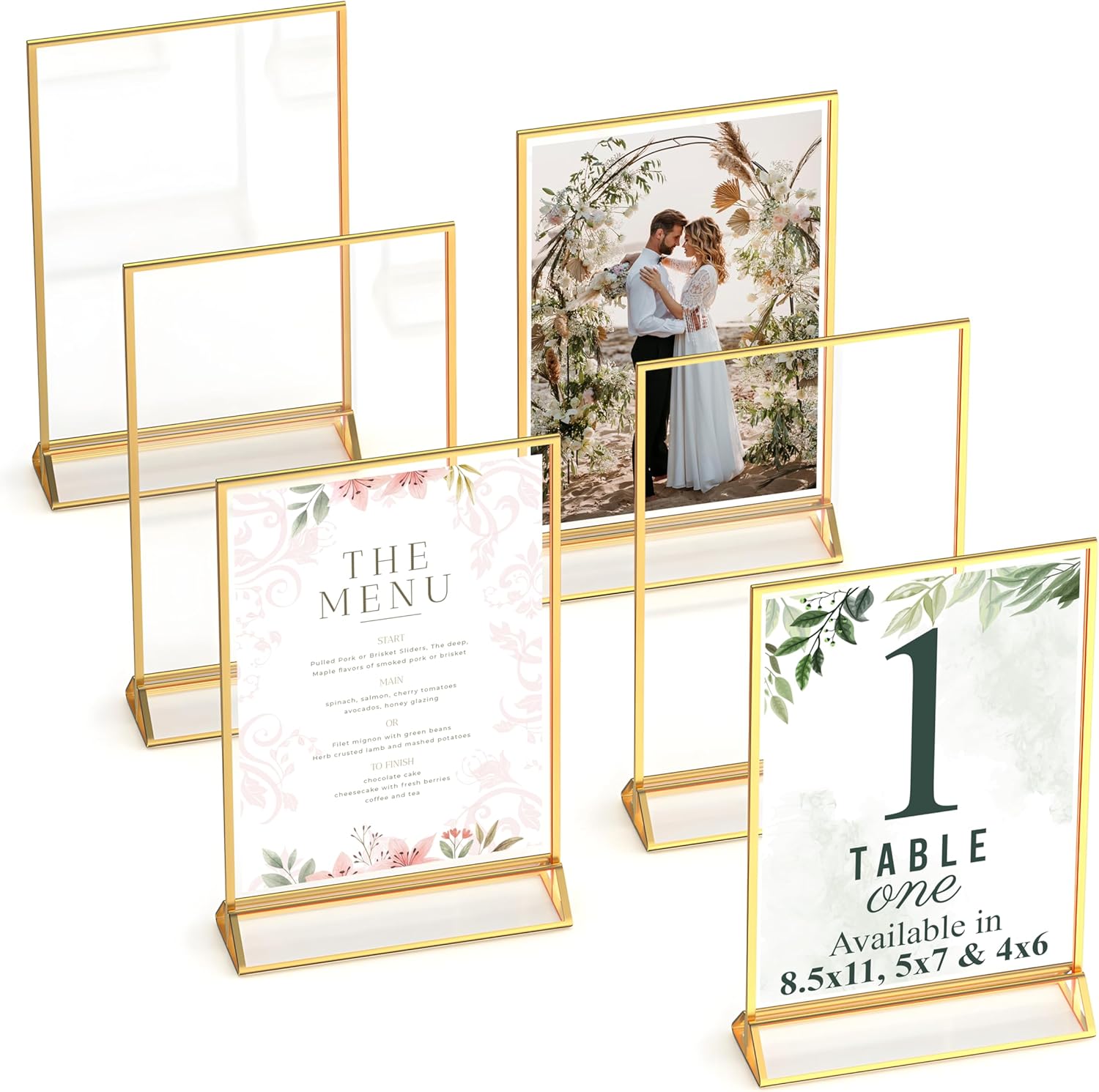 Dasher Products Gold Picture Frames Double-Sided 6-Pack