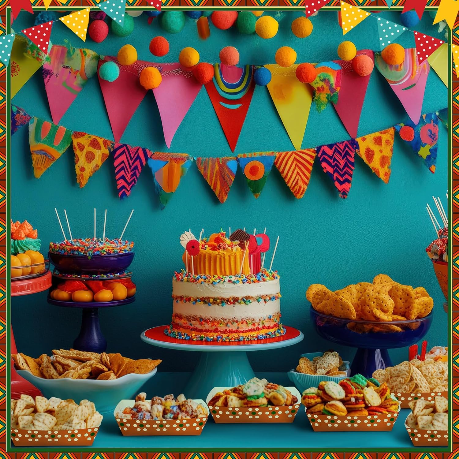 Zhehao 100 Pcs Mexican Snack Trays for Cinco de Mayo Party