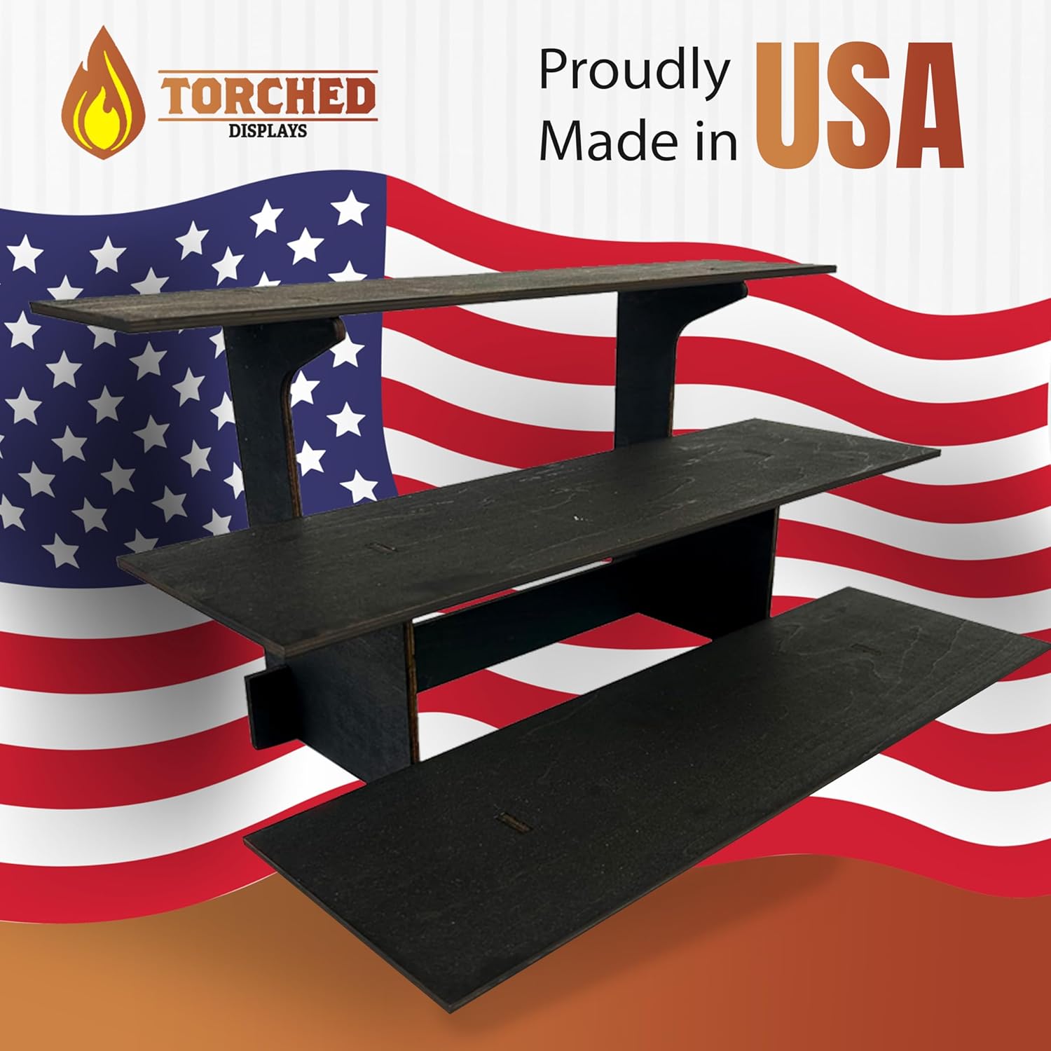 3-Tier Straight Retail Display Stand with Shelves