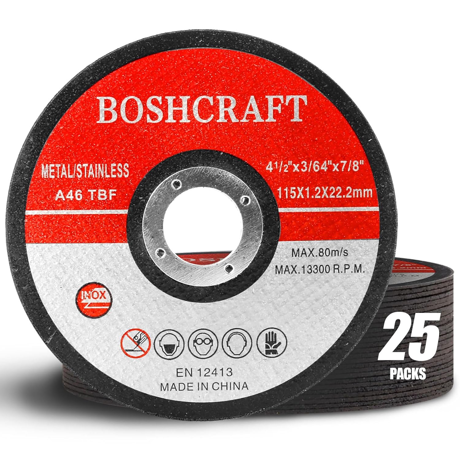 BOSHCRAFT Cut Off Wheels 25 Pack 4-12 Inch