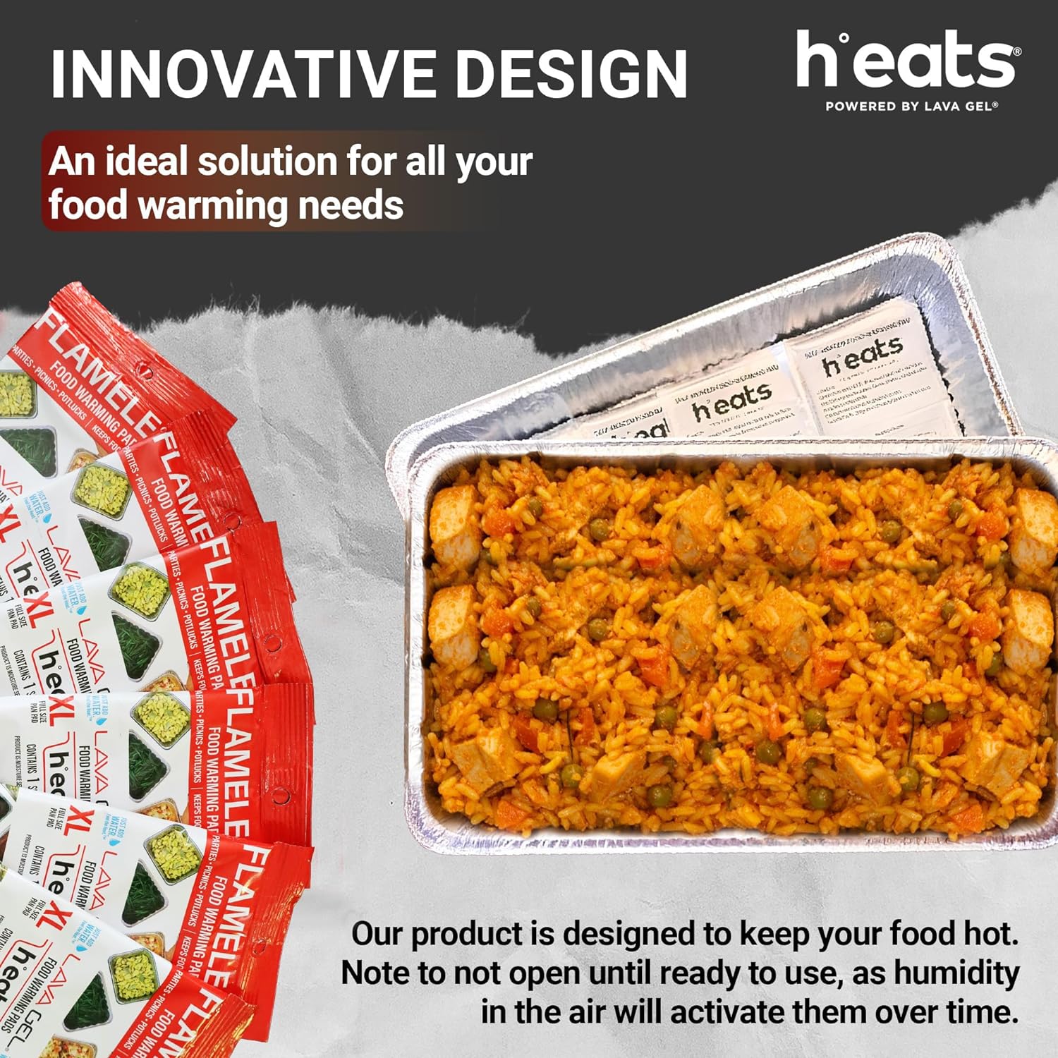 Flameless Food Warming Pads 6 Pack - Safe and Reusable Buffet Warmers