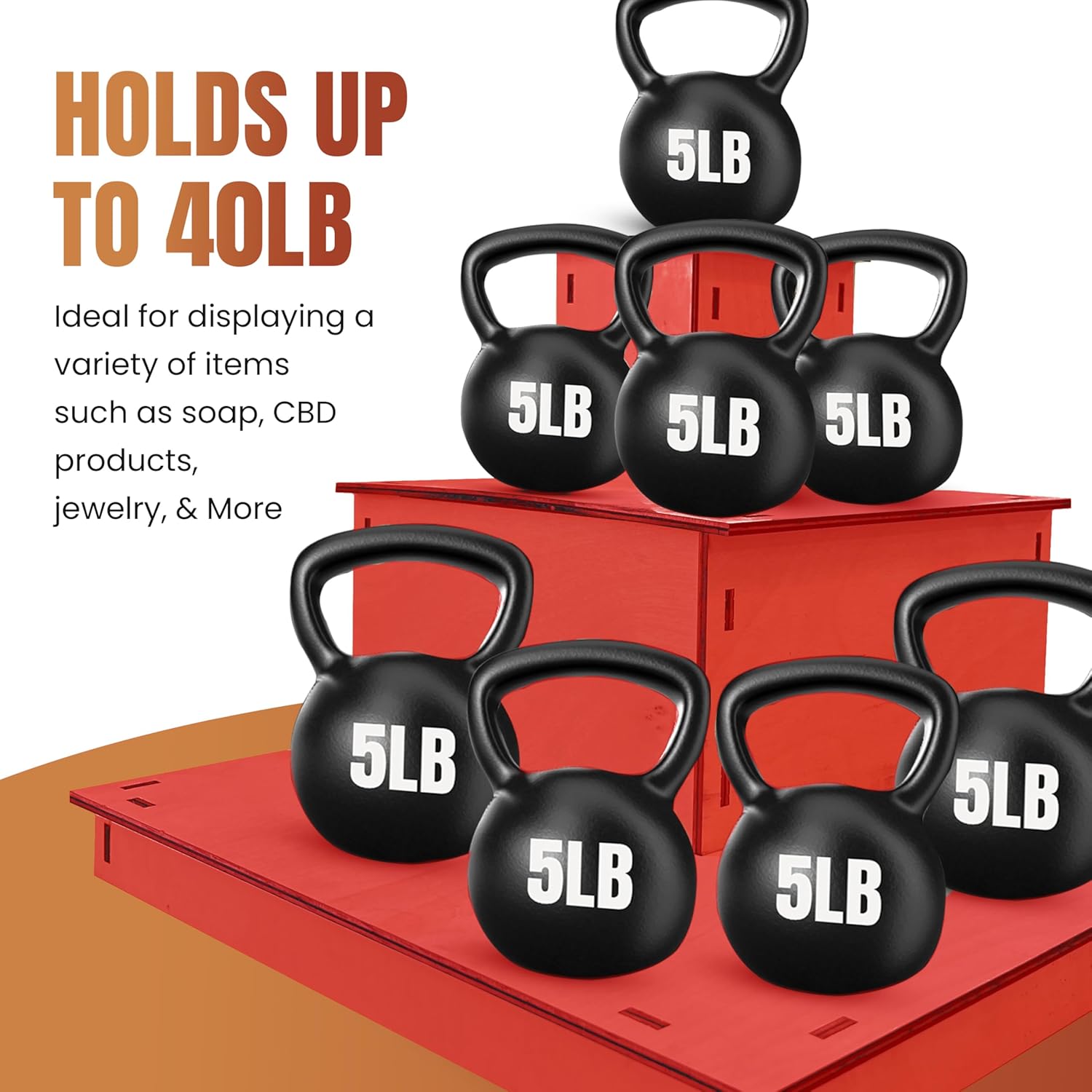 3-Tier Wooden Display Stand Portable Customizable